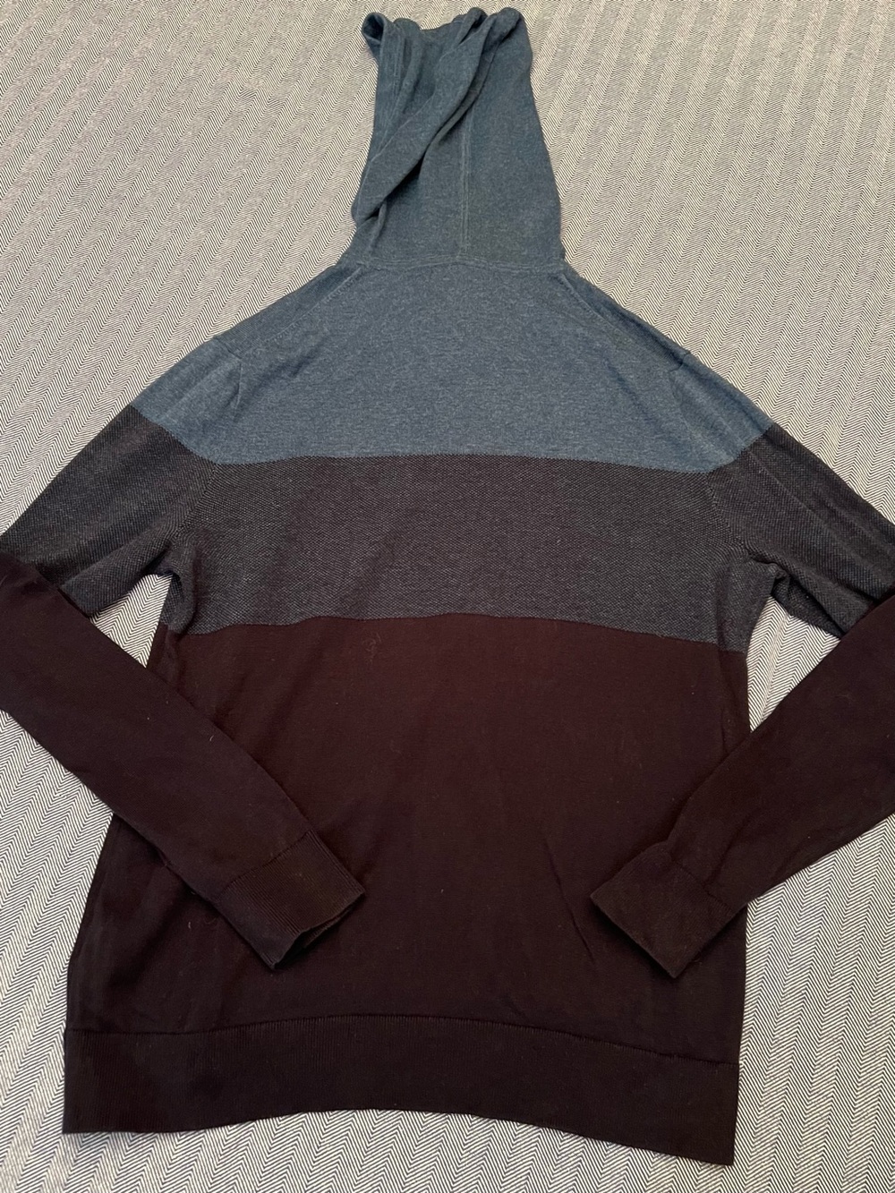 Banana Republic Men's Colorblock Sweater Hoodie - Blue and Black, Size Med - Picture 2 of 6
